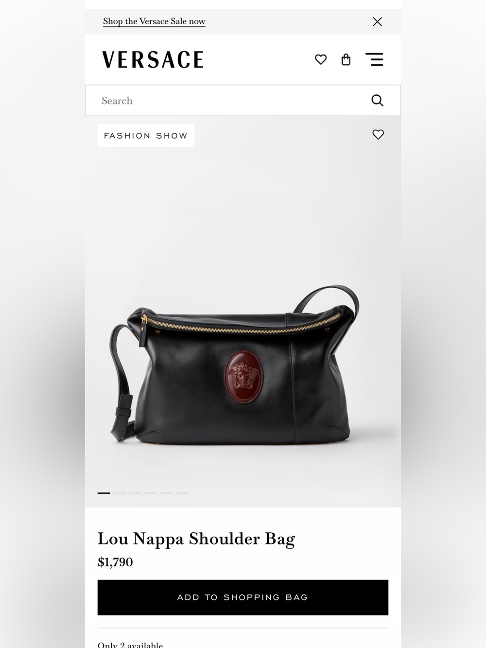 Versace Lou Nappa Shoulder Bag